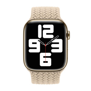 Gevlochten solobandje voor de Apple Watch   44/45/46/49 mm - Maat 7 - Beige