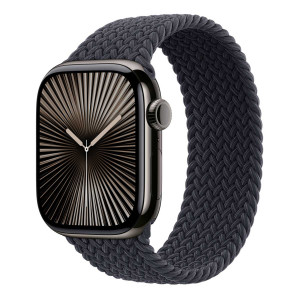 Gevlochten solobandje voor de Apple Watch   44/45/46/49 mm - Maat 12 - Midnight