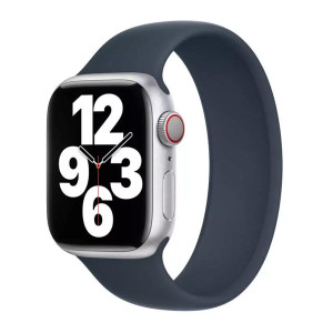 Siliconen solobandje voor de Apple Watch   44/45/46/49 mm - Maat 6 - Storm Blue
