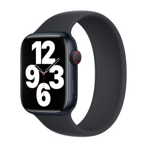 Siliconen solobandje voor de Apple Watch   44/45/46/49 mm - Maat 9 - Midnight