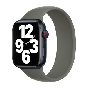 Siliconen solobandje voor de Apple Watch   44/45/46/49 mm - Maat 7 - Olive