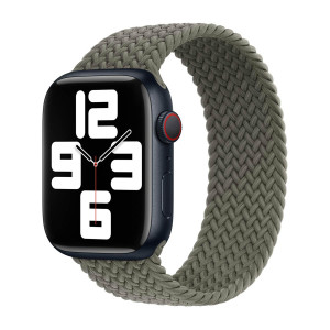 Gevlochten solobandje voor de Apple Watch   44/45/46/49 mm - Maat 11 - Olive