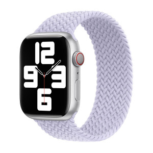 Gevlochten solobandje voor de Apple Watch   44/45/46/49 mm - Maat 6 - Purple Fog