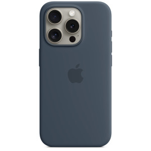 Silicone Backcover MagSafe voor de Apple iPhone 15 Pro - Storm Blue