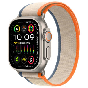 Trail Loop Band voor de Apple Watch   44/45/46/49 mm - Maat S/M - Orange & Beige