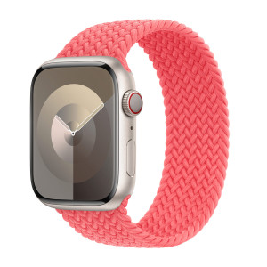 Gevlochten solobandje voor de Apple Watch   44/45/46/49 mm - Maat 1 - Guava