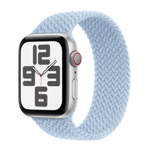 Gevlochten solobandje voor de Apple Watch   38/40/41/42 mm - Maat 7 - Light Blue