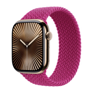 Gevlochten solobandje voor de Apple Watch   38/40/41/42 mm - Maat 8 - Magenta