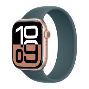 Siliconen solobandje voor de Apple Watch   44/45/46/49 mm - Maat 11 - Lake Green