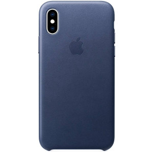 Leather Backcover voor Apple iPhone Xs Max - Midnight Blue