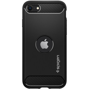 Spigen Rugged Armor Backcover voor Apple iPhone SE (2022 / 2020) - Zwart