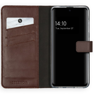 Selencia Echt Leren Bookcase voor de Samsung Galaxy A51 - Bruin