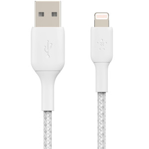 Belkin BoostCharge Pro Braided Lightning naar USB-A kabel - 2 meter - Wit