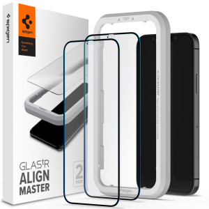 Spigen AlignMaster Full Cover Screenprotector 2 Pack voor de Apple iPhone 12 (Pro)