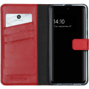 Selencia Echt Leren Bookcase voor de Samsung Galaxy A51 - Rood