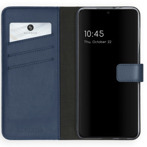 Selencia Echt Leren Bookcase voor de Samsung Galaxy S21 - Blauw