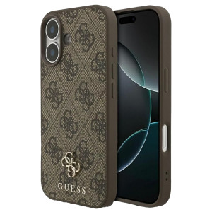 Guess 4G Metal Logo Backcover MagSafe voor de Apple iPhone 17 - Bruin