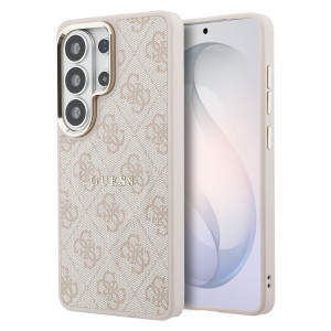 Guess 4G Leather Backcover met MagSafe voor de Samsung Galaxy S26 Ultra - Gold Edge - Pink