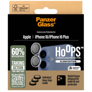 PanzerGlass Camera Protector Hoops Optic Rings voor de Apple iPhone 16 / 16 Plus