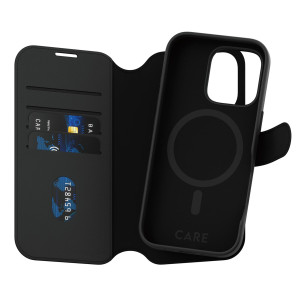 CARE by PanzerGlass Tango 2 in 1 Wallet Case MagSafe voor de Apple iPhone 16 Pro - Black