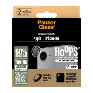 PanzerGlass Camera Protector Hoops Optic Rings voor de Apple iPhone 17e / 16e - Transparant