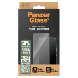 PanzerGlass Ultra-Wide Fit Anti-Bacterial Screenprotector voor de Xiaomi Redmi Note 14 (4G)