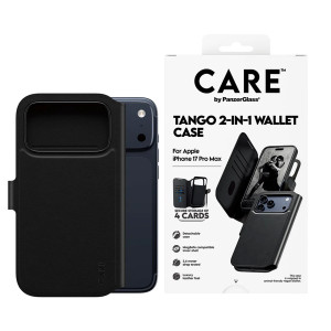 CARE by PanzerGlass Tango 2 in 1 Wallet Case MagSafe voor de Apple iPhone 17 Pro Max - Black