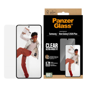PanzerGlass Ultra-Wide Fit Anti-Bacterial Screenprotector incl. applicator voor de Samsung Galaxy S26 Plus