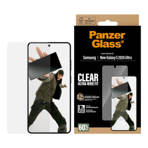 PanzerGlass Ultra-Wide Fit Anti-Bacterial Screenprotector incl. applicator voor de Samsung Galaxy S26 Ultra