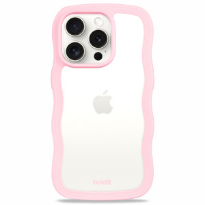 Holdit Wavy Case voor de Apple iPhone 15 Pro Max - Transparent / Pink