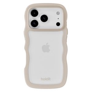 Holdit Wavy Case voor de Apple iPhone 17 Pro Max - Transparent / Light Beige