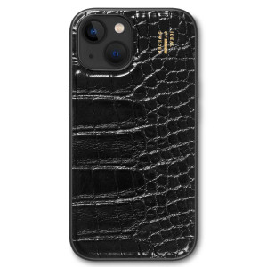 iDeal of Sweden Vegan Leather Backcover voor de Apple iPhone 17e / 16e / 15 / 14 / 13 - Black Croco