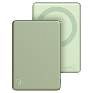 iDeal of Sweden Slim MagSafe Powerbank 5.000 mAh - Draadloze powerbank - Sage Green