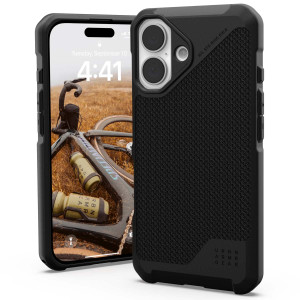 UAG Metropolis LT MagSafe Backcover voor de Apple iPhone 16 - Kevlar Black