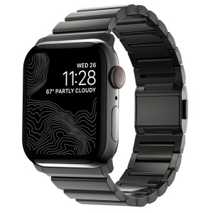 Nomad Magnetische stalen schakelband voor de Apple Watch   44/45/46/49 mm - Graphite