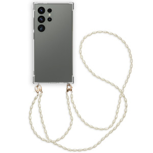 imoshion Backcover met koord + armband - Parels voor de Samsung Galaxy S24 Ultra - Transparant