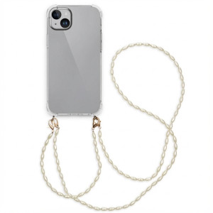 imoshion Backcover met koord + armband - Parels voor de Apple iPhone 15 Plus - Transparant