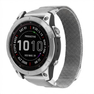 imoshion QuickFit® Milanees bandje - Garmin 22 mm aansluiting - Maat L/XL - Zilver