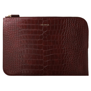 Selencia Croco laptop hoes 11 inch - Laptopsleeve - Burgundy