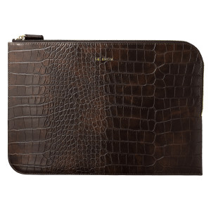 Selencia Croco Laptophoes 14 inch - Laptopsleeve - Choco Brown