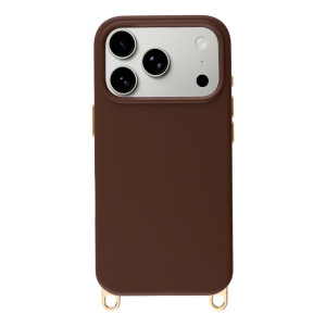 Selencia Rivièra MagSafe Backcover met afneembare haakjes voor de Apple iPhone 17 Pro - Choco Brown