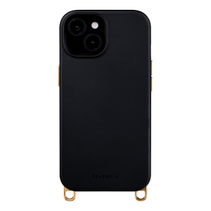 Selencia Rivièra MagSafe Backcover met afneembare haakjes voor de Apple iPhone 14 / 13 - Velvet Black