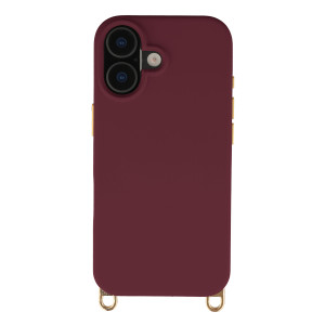 Selencia Rivièra MagSafe Backcover met afneembare haakjes voor de Apple iPhone 16 - Bold Burgundy