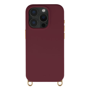Selencia Rivièra MagSafe Backcover met afneembare haakjes voor de Apple iPhone 15 Pro - Bold Burgundy