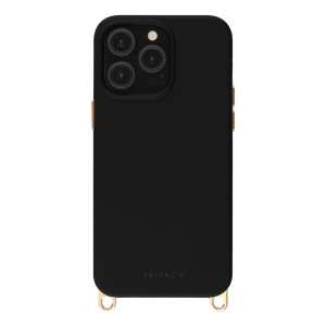 Selencia Rivièra MagSafe Backcover met afneembare haakjes voor de Apple iPhone 14 Pro - Velvet Black