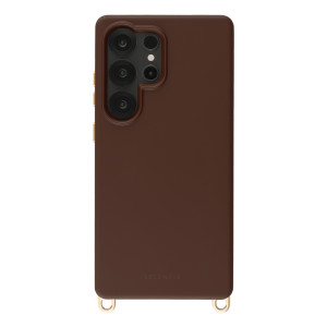 Selencia Rivièra MagSafe Backcover met afneembare haakjes voor de Samsung Galaxy S25 Ultra - Choco Brown