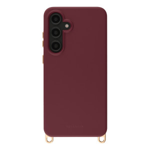 Selencia Rivièra MagSafe Backcover met afneembare haakjes voor de Samsung Galaxy S24 FE - Bold Burgundy