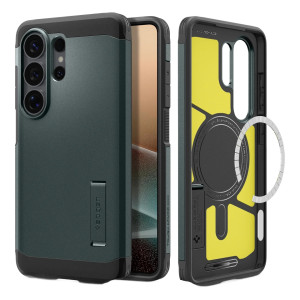 Spigen Tough Armor Backcover MagSafe voor de Samsung Galaxy S26 Ultra - Abyss Green