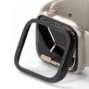 Ringke Bezel Styling voor de Apple Watch 7 / 8 / 9 - 45 mm - Hairline Plain Silver