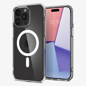 Spigen Ultra Hybrid Backcover MagSafe voor de Apple iPhone 15 Pro - Frost Clear